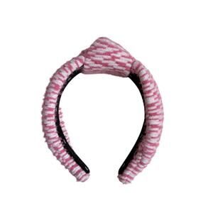 Lele Sadoughi Knit Knot Headband (Pink & White)